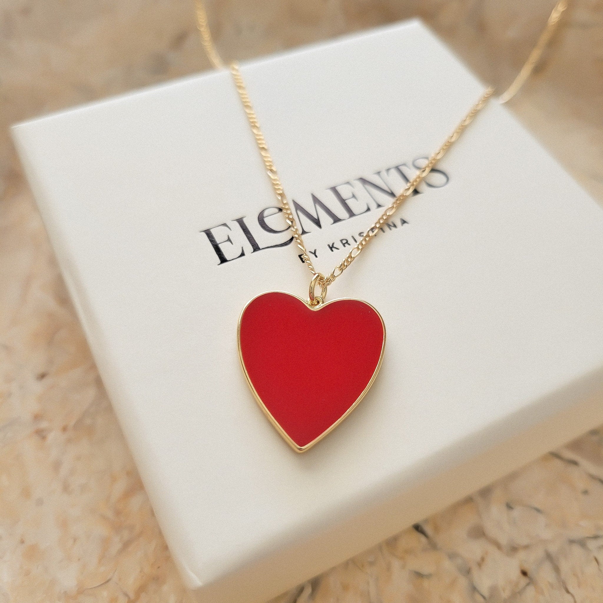 Enamel Heart 14K Vermeil Gold Necklace