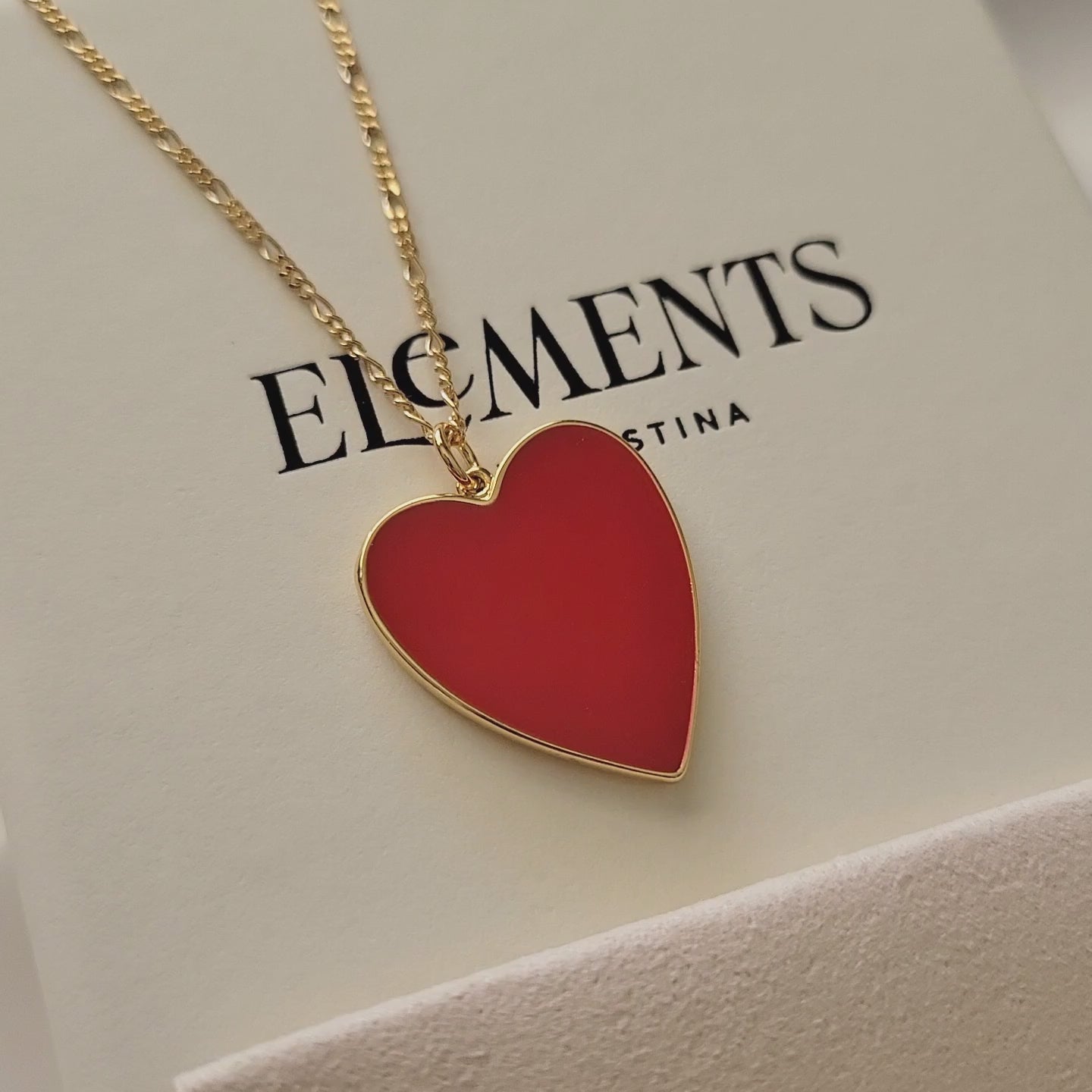 Gold-Filled Enamel Heart Charm Necklace