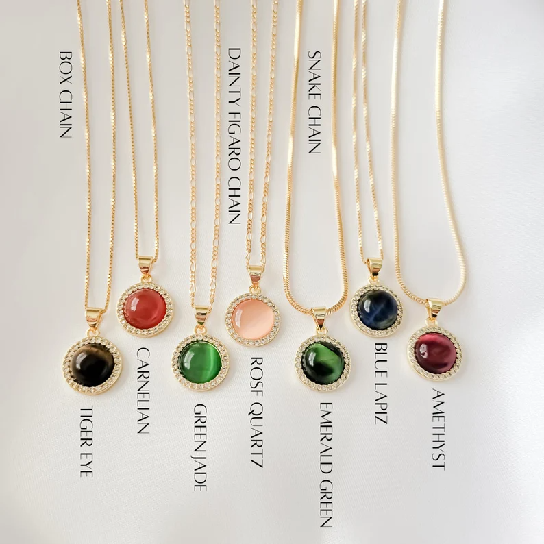 Round crystal 2025 pendant necklace